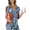 Load image into Gallery viewer, Anygrew Womens Summer Short Sleeve Tunic Tops Loose Fit Casual Tee Button Up Blouses
