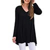 Anygrew Women's Long Sleeve V Neck Shirts Casual Tunic Tops Blouse