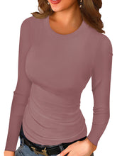 Load image into Gallery viewer, Anygrew Womens Scoop Neck Henley Sweatshirts Sexy Fall Long Sleeve Shirts
