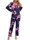 Load image into Gallery viewer, Anygrew Women&#39;s Pajamas Set Long Sleeve Shirts and Long Pants 2 Piece Pjs Sleepwear with Pockets
