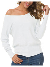 Load image into Gallery viewer, Anygrew Women&#39;s Off Shoulder Sweater Long Sleeve Pullover Knit Jumper
