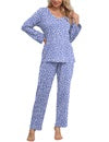 Load image into Gallery viewer, Anygrew Women&#39;s Pajamas Set Long Sleeve Shirts and Long Pants 2 Piece Pjs Sleepwear with Pockets
