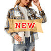 Load image into Gallery viewer, Anygrew Women&#39;s Cropped Shacket Jacket Fashion Casual Button Down Lightweight Outwear Flannel Plaid Shirts Casual Jackets with Pockets
