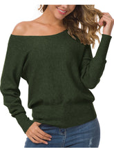 Load image into Gallery viewer, Anygrew Women&#39;s Off Shoulder Sweater Long Sleeve Pullover Knit Jumper
