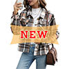 Load image into Gallery viewer, Anygrew Women&#39;s Cropped Shacket Jacket Fashion Casual Button Down Lightweight Outwear Flannel Plaid Shirts Casual Jackets with Pockets
